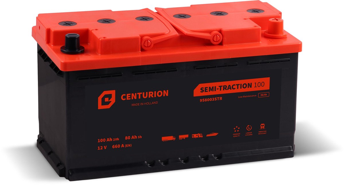 Centurion Semi-tractie accu 100Ah 12V | Boot